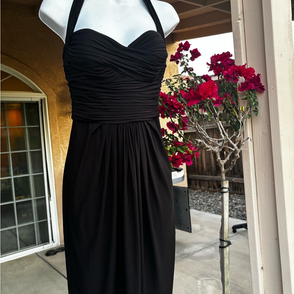 Anne Klein Black Ruched Halter dress size 6